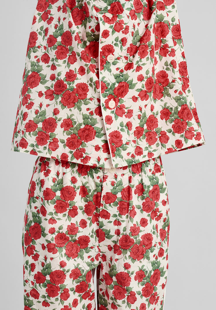 Margaret Linen Pajama Set in Liberty Carline Roses